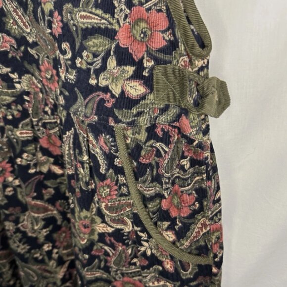 Bentley Women’s Dresses S Vintage Paisley Sleeveless Long Dress Black Corduroy - Picture 5 of 6